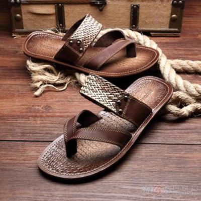 梵慕 新款人字拖男士涼拖真皮涼拖鞋潮拖 夏季韓版沙灘拖鞋男潮_東莞市賓仕森鞋業_產品展示-3158企業招商